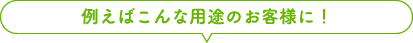 例えばこんな用途のお客様に