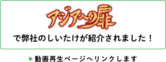 アジアへの扉で弊社の椎茸が紹介されました！